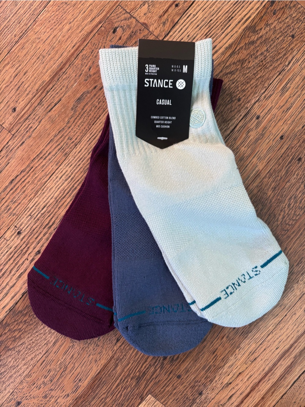 Stance Quarter Socks — Blue, Navy, Burgundy